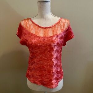 Elegant Red Textured Women's Top
